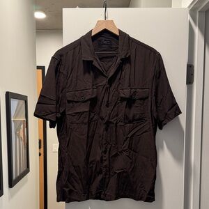 All Saints Black Short Sleeve Shirt Jacket